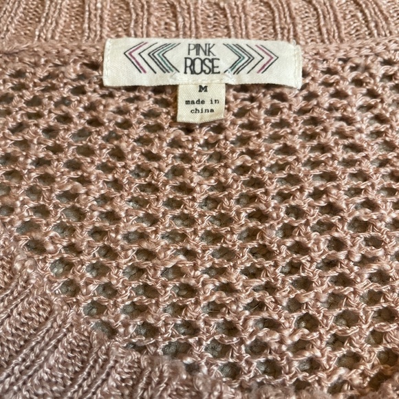 Pink Rose Dusty Pink Long Sleeve Top, Size Medium - Picture 2 of 7